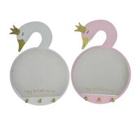 DKD Home Decor Espejo de Madera con Perchero Colección Swan, Pack de 2