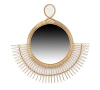 DKD Home Decor Espejo de Ratán 68x68 cm Marrón Natural