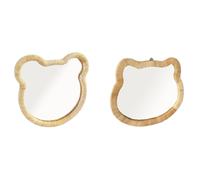 DKD Home Decor Espejo de Ratán y Cristal Gato u Oso Surtido (Pack de 2)