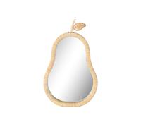 DKD Home Decor Espejo de Ratán y Cristal Pera Natural