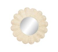 DKD Home Decor Espejo de Ratán y Metal Natural 91x91 cm