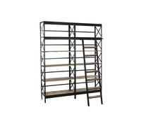 DKD Home Decor Estantería Metal y Mango Escalera Negro y Natural