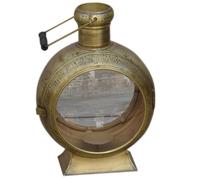 DKD Home Decor Farola de Metal y Cristal Dorado