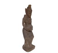 DKD Home Decor Figura de Diosa Javanesa en Cemento Gris Oscuro