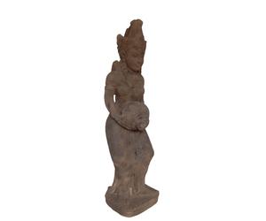 DKD Home Decor Figura de Diosa Javanesa en Cemento Gris Oscuro