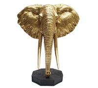 DKD Home Decor Figura de Elefante Dorado y Negro en Resina y Metal