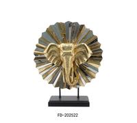 DKD Home Decor Figura de Elefante en Resina y Cristal Dorado