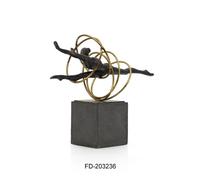 DKD Home Decor Figura de Gimnasta en Resina y Metal Negro y Dorado