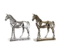 DKD Home Decor Figura Decorativa Color Dorado y Plateado, de Resina (29 x 8 x 29 centímetros) (2 Unidades)