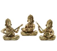 DKD Home Decor Figura Ganesha de Resina Dorada Surtido de 3