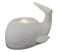 DKD Home Decor Fuente de Arenisca LED Ballena Blanco