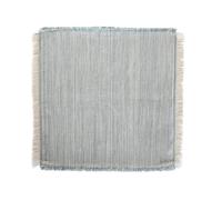 DKD Home Decor Funda de Cojín de Algodón Reciclado con Flecos 45x45x1 cm, Azul y Blanco