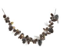 DKD Home Decor Guirnalda LED Piña 120cm Natural, Blanco y Dorado