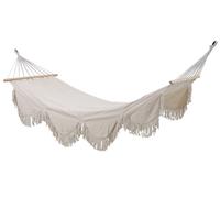 DKD Home Decor Hamaca Blanco 100 x 5 x 200 cm Algodon Abeto con Flecos