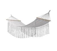 DKD Home Decor Hamaca Terraza Y Jardín Beige 100 x 0.5 x 200 cm Algodón y Poliéster con Flecos para Máximo 100kg
