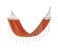 DKD Home Decor Hamaca Terraza Y Jardin Naranja Poliester Algodon Pino 255 x 80 x 28 cm