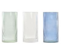 DKD Home Decor Jarrón de Cristal 10x10x20 cm Surtido de 3 Colores
