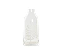 DKD Home Decor Jarrón de Cristal Grabado con Diseño de Hojas Transparente