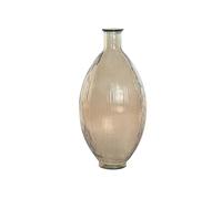 DKD Home Decor Jarrón de Cristal Reciclado Rayado Champán 30x30x59 cm