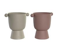 DKD Home Decor Jarrón de la Marca, Color Beige y Rosa, de Hierro (27 x 19,5 x 27,5 centímetros)