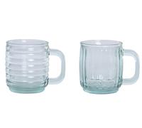 DKD Home Decor Juego de 2 Tazas de Vidrio Reciclado 400ml Vidrios San Miguel Surtido