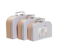 DKD Home Decor Juego de Cajas Decorativas de la Marca, Color Azul, de Metal y cartón (28 x 9,5 x 20 centímetros)