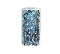 DKD Home Decor Lámpara de Sobremesa Cristal Craquelado Azul