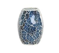 DKD Home Decor Lámpara de Sobremesa Cristal Craquelado Azul