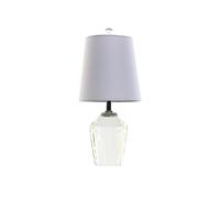 DKD Home Decor Lámpara de Sobremesa Cristal Lino 21x21x43