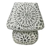 DKD Home Decor Lámpara de Sobremesa Cristal Mandala Mosaico Blanco