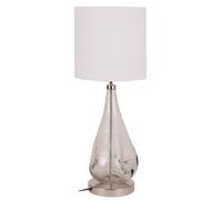DKD Home Decor Lámpara de Sobremesa Cristal Orgánico Transparente y Crudo