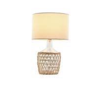 DKD Home Decor Lámpara de Sobremesa Cristal y Cuerda 28x28x45 cm