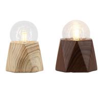 DKD Home Decor Lámpara de sobremesa de cemento y cristal, pack de 2