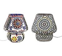 DKD Home Decor Lámpara de Sobremesa de Cristal Mosaico 19x19x22 cm
