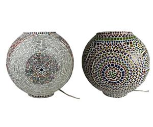DKD Home Decor Lámpara de Sobremesa de Cristal Mosaico 33x20x32 cm