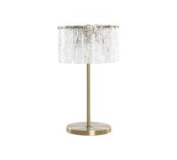 DKD Home Decor Lámpara de Sobremesa de Cristal y Metal Transparente y Dorado