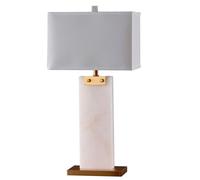 DKD Home Decor Lámpara de Sobremesa de Mármol y Metal Blanco y Dorado