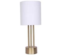 DKD Home Decor Lámpara de Sobremesa Metal Lino Dorado 28x28x67 cm