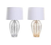 DKD Home Decor Lámpara de Sobremesa Metal y Poliéster, Pack de 2 Surtidos