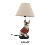 DKD Home Decor Lámpara de Sobremesa Perro en Resina y Metal Blanco y Rojo