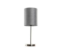 DKD Home Decor Lámpara de Sobremesa Poliester y Metal Gris y Plateado 20x20x55 cm