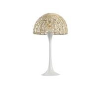 DKD Home Decor Lámpara de Sobremesa Seta Metal y Cuerda Blanco y Natural