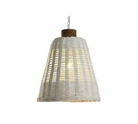 DKD Home Decor Lámpara de Techo Bambú y Mango Desgastado Blanco