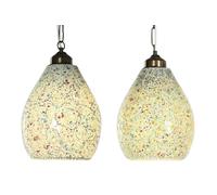 DKD Home Decor Lámpara de Techo Craquelado 25 Surtida de Cristal y Metal