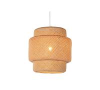 DKD Home Decor Lámpara de Techo de Bambú Marrón Claro 50x50x55 cm