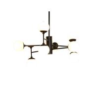 DKD Home Decor Lámpara de Techo de Cristal y Metal con 9 Bolas, Negro