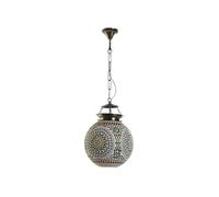 DKD Home Decor Lámpara de Techo de Cristal y Metal Mosaico Multicolor