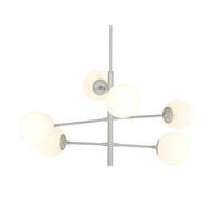 DKD Home Decor Lámpara de Techo de Metal y Cristal con Bolas, Blanco