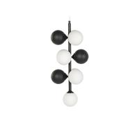 DKD Home Decor Lámpara de Techo de Metal y Cristal con Bolas, Negro