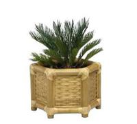 DKD Home Decor Macetero Bambú y Ratán Natural 46x40x40 cm
